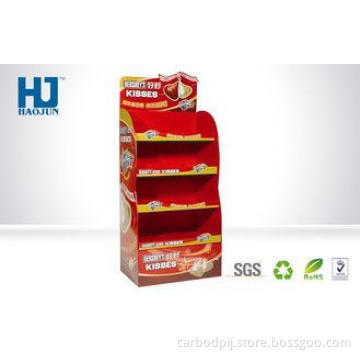 Red Cardboard Chocolate Beverage Display Stand / Racks , Co